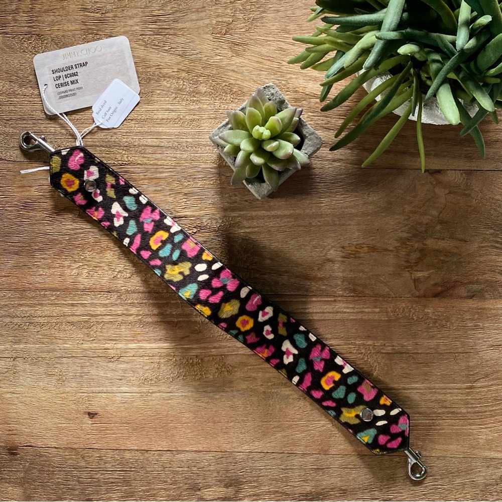 JIMMY CHOO - Colorful Leopard Print Pony Bag Shoulder Strap - Picture 7 of 15